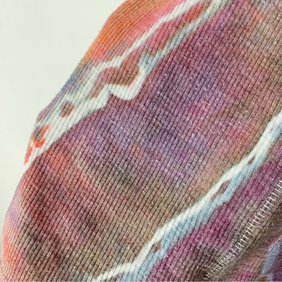 FP Free People Ribbed Tank Top Womens Large Handmade Geode Tie Dye Purple Orange - Picture 4 of 10